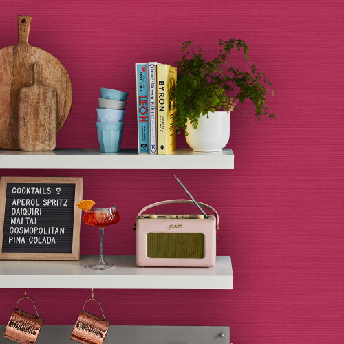 ENVY Envy Stitch Please Raspberry Textured Plain Wallpaper 1