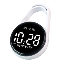 Keychain Pocket Watch Digital Clock With LED Display and-White