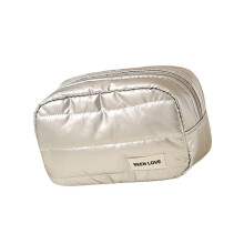 Waterproof Large Capacity Cosmetic Bag-silver Square bag M