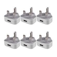 6X Universal USB Uk Plug 3 Pin Wall Charger Adapter with USB  Travel Charger Charging for Phone (1 Port)
