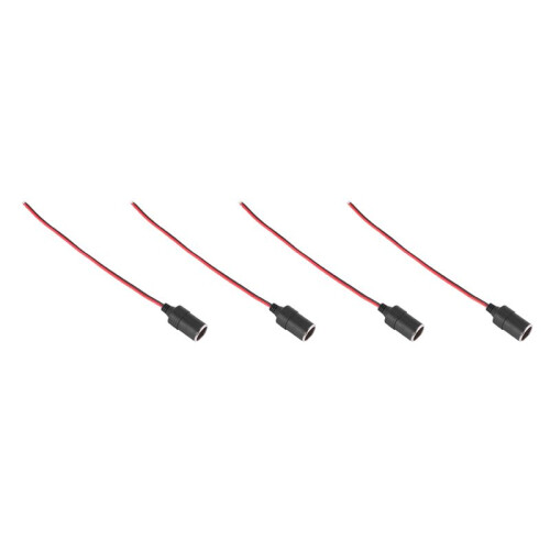 4X Car Charger Power Cigarette Lighter Female Socket Black W 26cm Cable