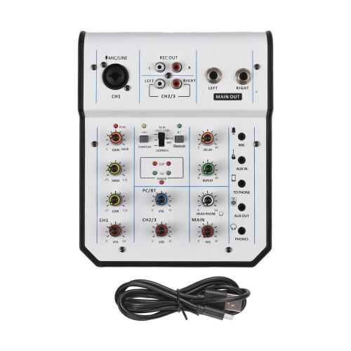 3-Channel Mixer +48V Phantom, Type-C 16.5x21x6.5cm 1