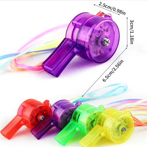 Plastic Cheering Whistles 6 Pack LED Illuminated Design Party 2