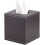 Beige tissuebox van PU-leer met gouden rand 1