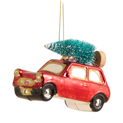 User Friendly Painted Glass Christmas Tree Hanging-car tow tree