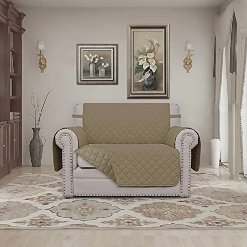 Housse de canapé réversible et imperméable – Beige, Convient 1