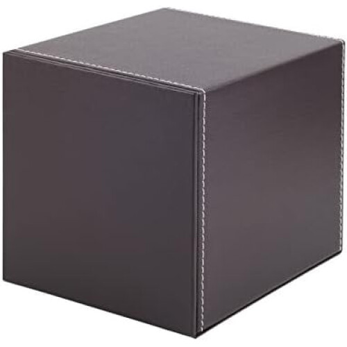 Beige tissuebox van PU-leer met gouden rand 1