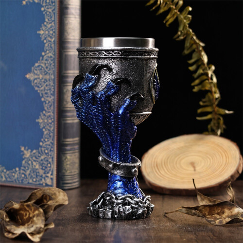 (Red) Devil Hand Wine Glass Stainless Steel High Stem Goblet 200ml Unique Gift
