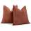 Lot de 2 housses de coussin en chenille rouille 50x50cm 1