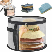 Oversized Clear Hat Storage Bag for Women, Holds up to 7 Caps Cowboy Hat Organizer for Closet, Wide Brims Hat Case with Carrying Handles, 16.5x10.4"