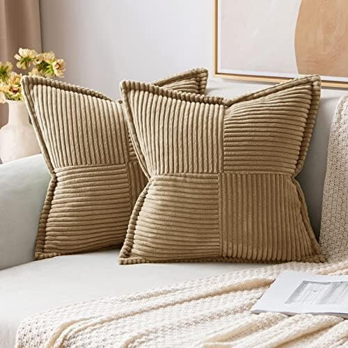 Corduroy kussenslopen 20x20 inch, set van 2