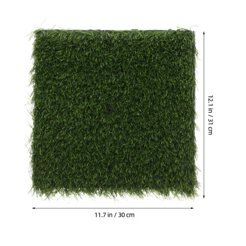 FRCOLOR Artificial Grass Tiles Outdoor Interlocking Turf Black Green 1