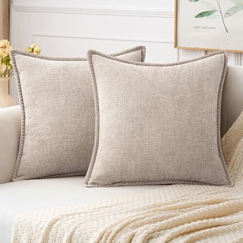 Chenille putetrekk 18x18 tommer 2-pakning