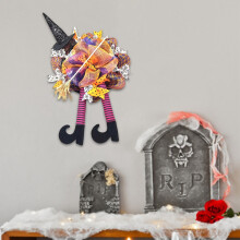 Wieniec z okazji Halloween, dekoracja drzwi wejściowych na zewnątrz, 25,6 x 17,7 cala