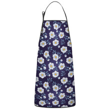 Floral Print Cotton Linen Apron with Pockets 33x27 Inch