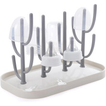 Detachable Bottle Drying Rack for Kitchen Counter – Holds Nipples, Cups, Pump Parts & Accessories (Gray)