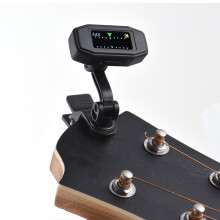 Tuner per chitarra AROMA Clip-On con schermo TFT a colori, ricaricabile, nero, 41x60x21mm