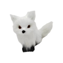 Décoration Miniature en Faux animaux renards,-Blanc n1