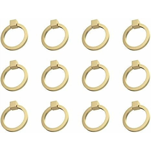 Solid Brass Drawer Pulls Brushed Gold 12 pcs