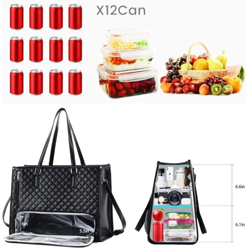 Bolsa Packuum feminina, tamanho 15,6 polegadas, 3 em 1, com compartimento para lanche. 2