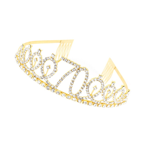 Gyllen legering rhinestone tallkrone 1