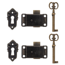 2pcs Classical Drawer Locks Antique Cabinet Locks Wardrobe Furniture Locks