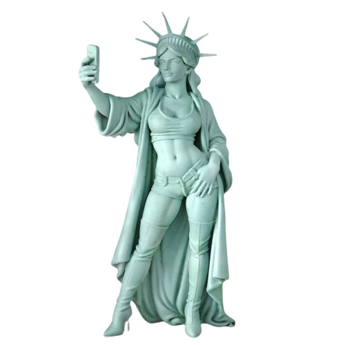 Künstlerische Freiheitsstatue mit Handy-Figur,-8cm Grün
