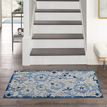 Home Aloha Blue Grey 3' x 5' Area Rug - Easy Clean, Non Shedding, Bed Room, Living Room, Dining Room, Kitchen (3' x 5')