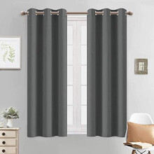 Rideaux occultants 132 cm (largeur) x 213 cm (longueur), gris foncé, lot de 2