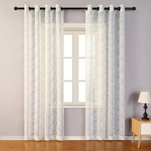 Bloemenpatroon transparante gordijnen 52x84 inch Set van 2