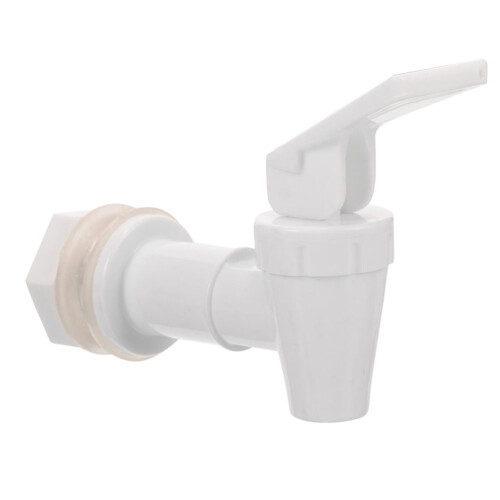 Water Spigot Tap – Plastic, 18mm Thread, White