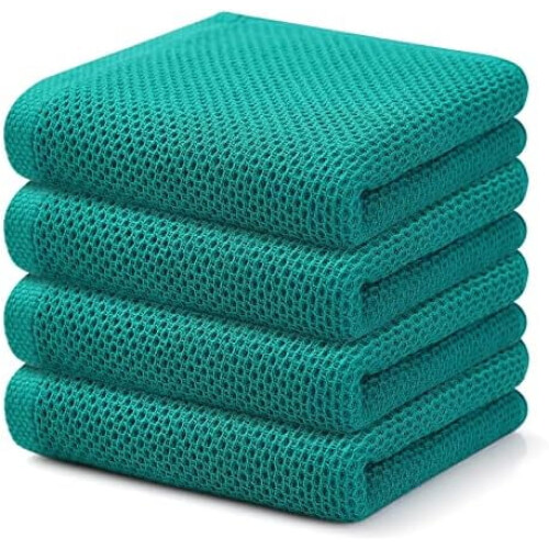 Torchons de cuisine gaufrés 100 % coton (lot de 12)