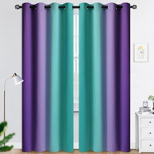 Cortinas opacas con efecto degradado, 52x72 pulgadas, poliéster, 2 paneles.