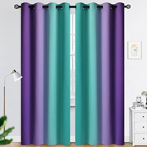 Verduisterende gordijnen met kleurverloop, 52x72 inch, polyester, 2 panelen