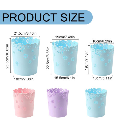 Eco-Friendly Wastebasket Plastic Recycling Bin Purple 2