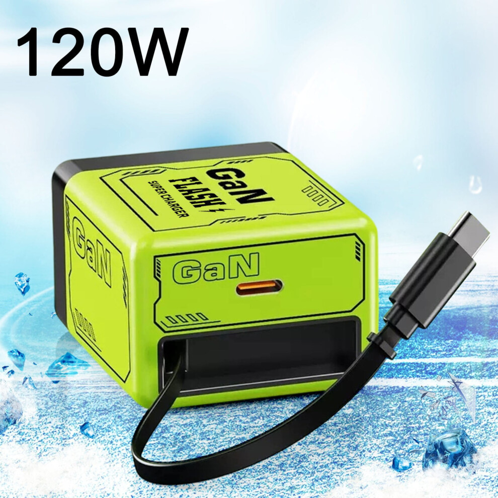 120W Gan Usb-C Charger With Retractable Cable And Foldable 913466928453