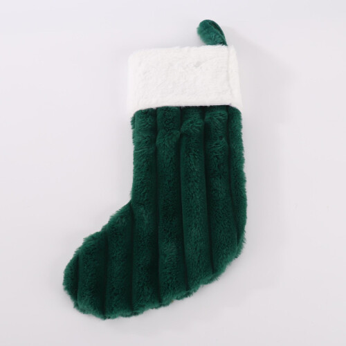Roze pluche kerstsok 18x10 inch 2
