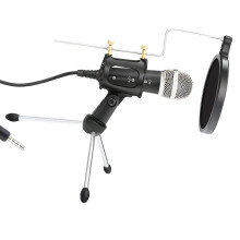 Condenser Microphone Phone Holder Stand Cell Phone Holder Black
