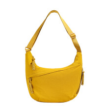 Dámska módna jednofarebná nylonová crossbody kabelka Ediodpoh, minimalistická, na každodenné použitie a cestovanie, žltá