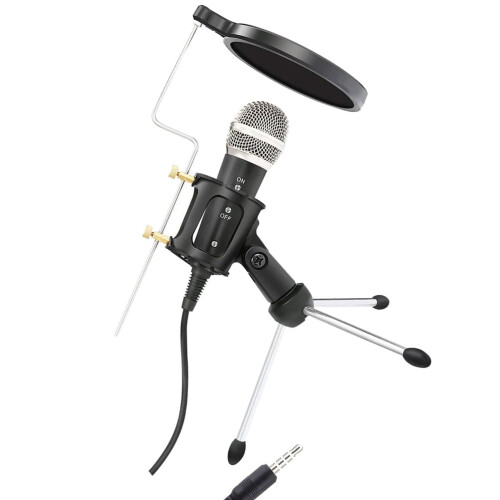 Condenser Microphone Phone Holder Stand Cell Phone Holder Black 2