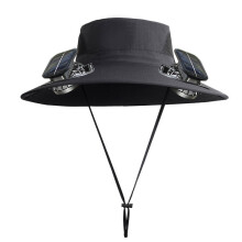 Chapeau de pêche avec ventilateur solaire, chapeau à large bord pour homme et femme, chapeau avec ventilateur solaire alimenté par USB et solaire,