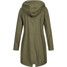 Veste imperméable unie pour femme, manteau long à capuche, coupe-vent