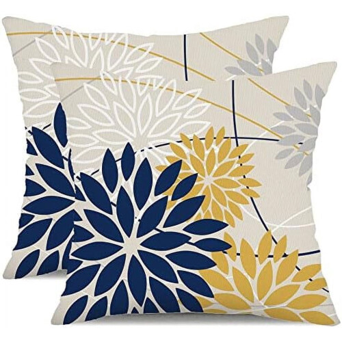 Set van 2 waterdichte polyester kussenhoezen (24x24 inch)