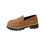 Γυναικεία Casual Loafers, Retro Frosted με Στρογγυλή Μύτη, Χοντρό Τακούνι & Κάτω Μέρος, Καφέ, 2