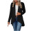 Damen-Strickjacke, langärmelig, einfarbig, locker geschnitten, schwarz 1