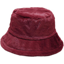 Vinter fluffig bucket hat i fuskpäls dam1