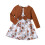 Φόρεμα πριγκίπισσας για νήπια με μάζεμα ώμων, σετ δύο τεμαχίων, φλοράλ βαμβακερό 1