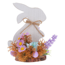 Schattig houten konijntje als decoratie, rustieke paashaasdecoratie, tafeldecoratie met paashaasje als tafelstuk.
