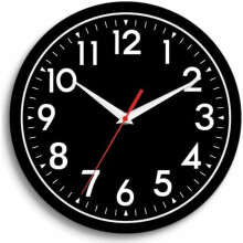 10" Black Silent Battery Wall Clock – Non-Ticking Analog Decorative Clock for Kitchen, Bathroom, Bedroom, Office, Living Room, School (Black)