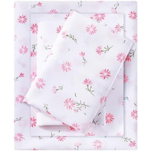 Floral Microfiber Queen Sheet Set 4-Piece